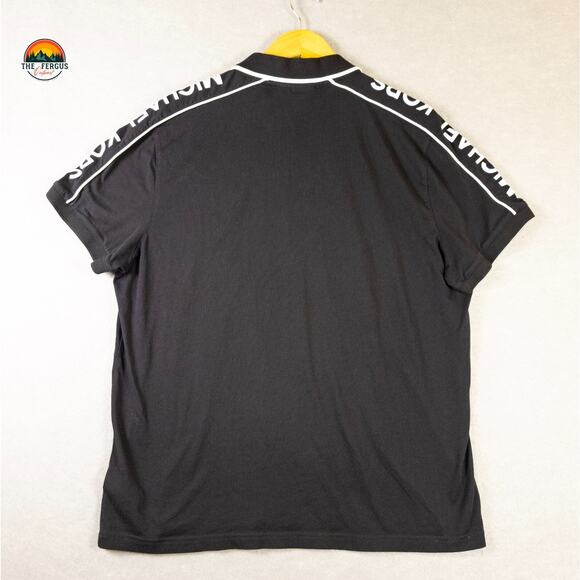 Michael Kors Polo Shirt Black Short Sleeve Collared Cotton Preppy Men's Size XL - Picture 2 of 9
